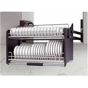 Giá bát đĩa nâng hạ di động CANZY Inox 304 nan Oval CZO-6005