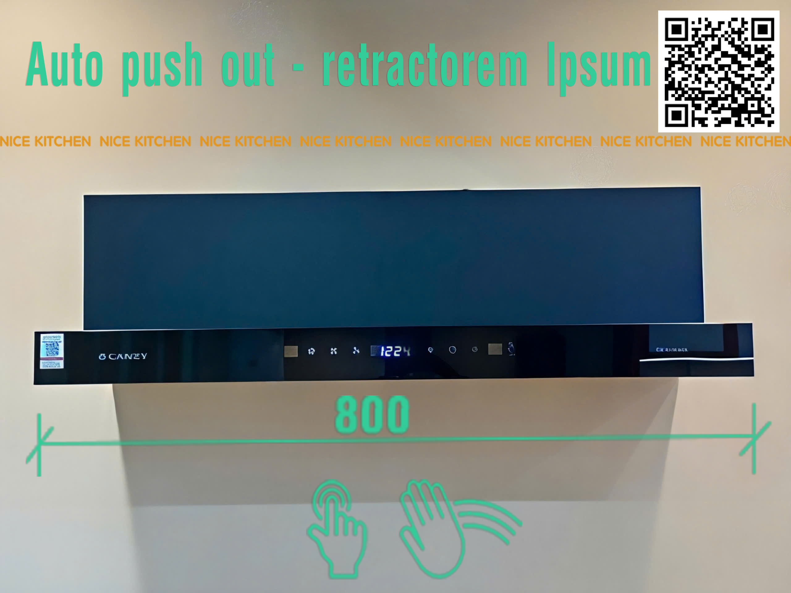 Canzy CZ EH88GL – Máy hút mùi 800mm đẳng cấp cho căn bếp hiện đại