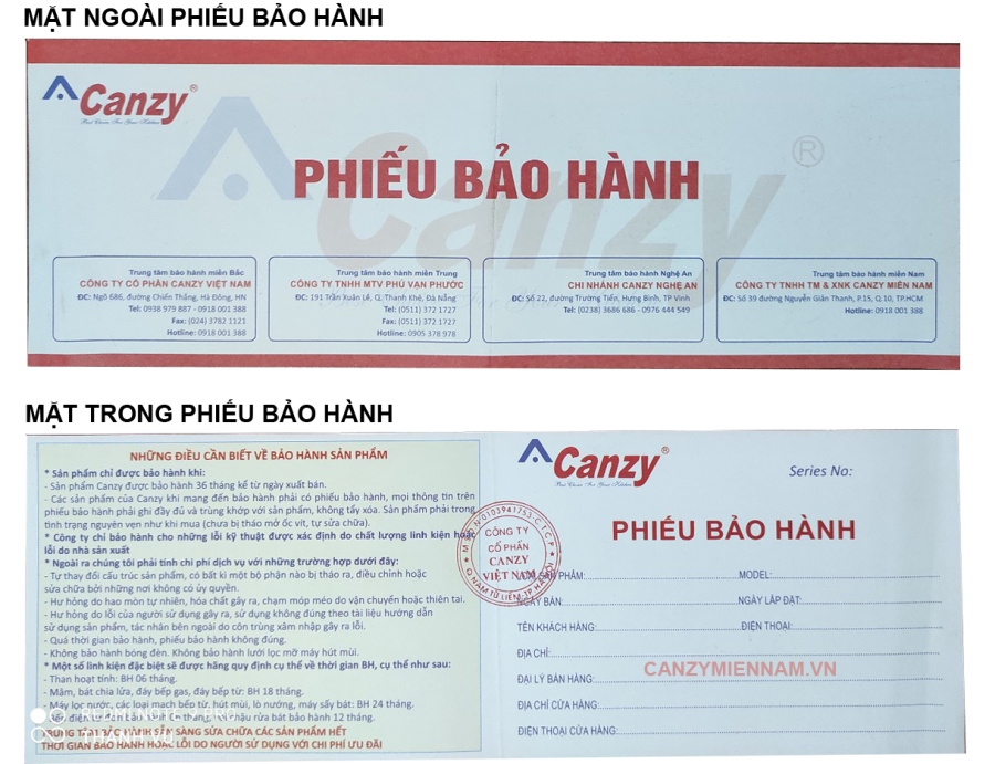 PHIEU BAO HANH CHINH HANG CANZY